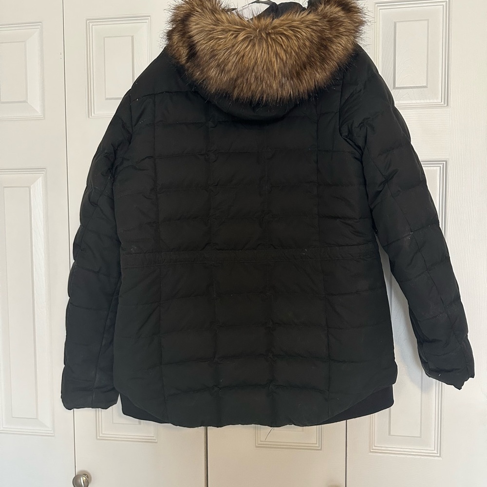 North Face Goose Down Parka - Women's Black Puffer Jacket with Faux Fur Hood